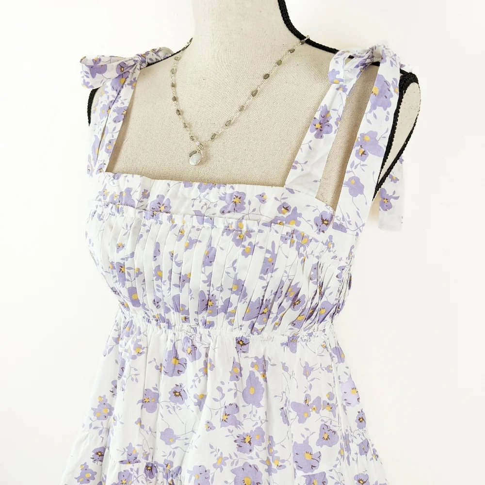 NWT Storia Floral Tie Strap Tank Top, Size Medium - Picture 3 of 6